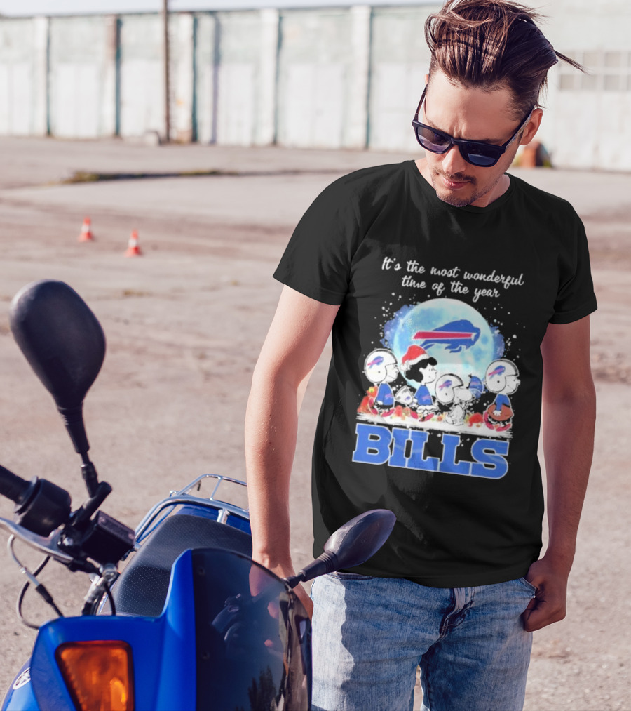 It's The Most Wonderful Time Of The Year Buffalo Bills Peanuts Football Holiday T-Shirt