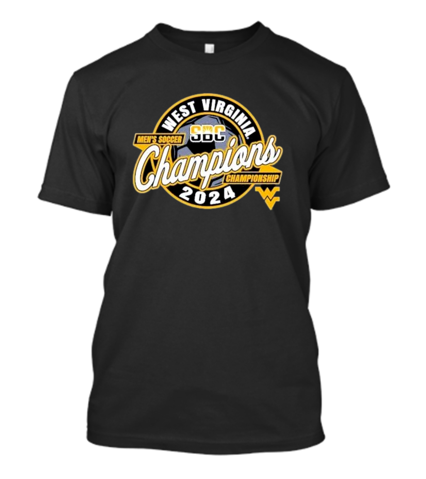 West Virginia Mountaineers SBC 2024 Men's Soccer Champions Championship T-Shirt