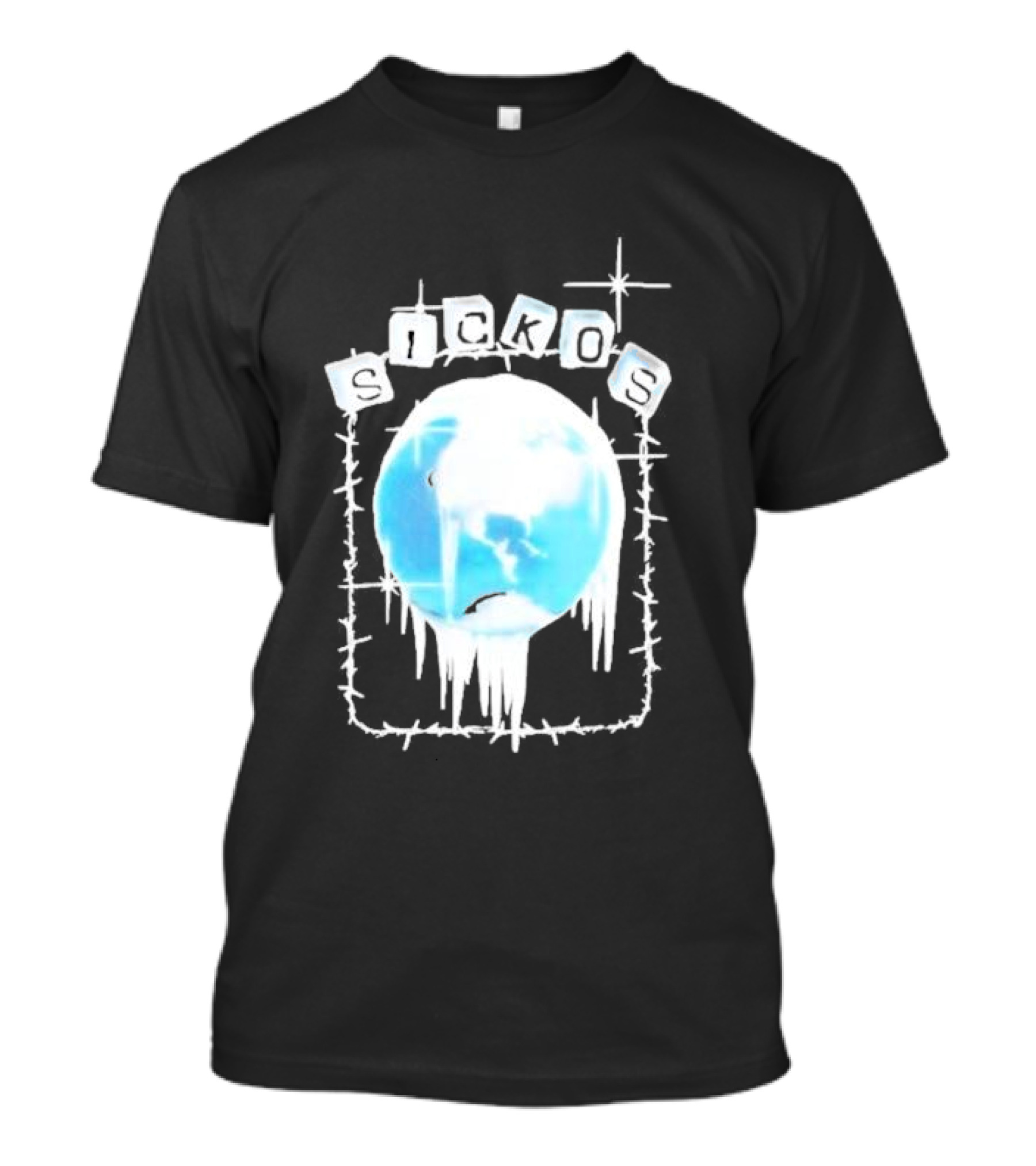 Zero Sickos Ice World With Barbed Wire T-Shirt