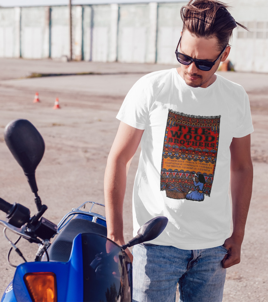 The Wood Brothers Tour November Phoenixville PA Colorful Tapestry Design With Tour Dates T-Shirt