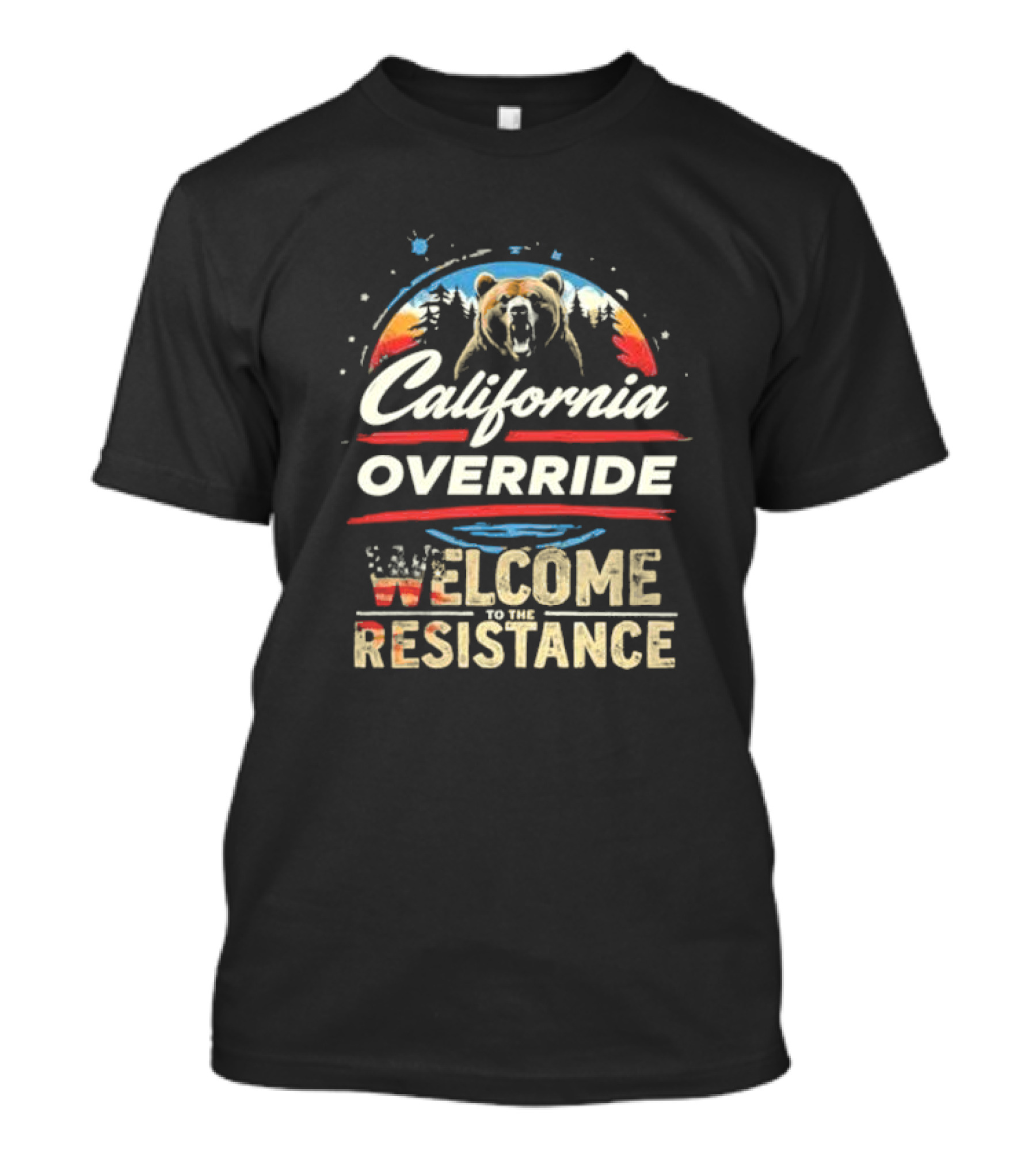 California Override Bear Sunset Welcome To The Resistance T-Shirt