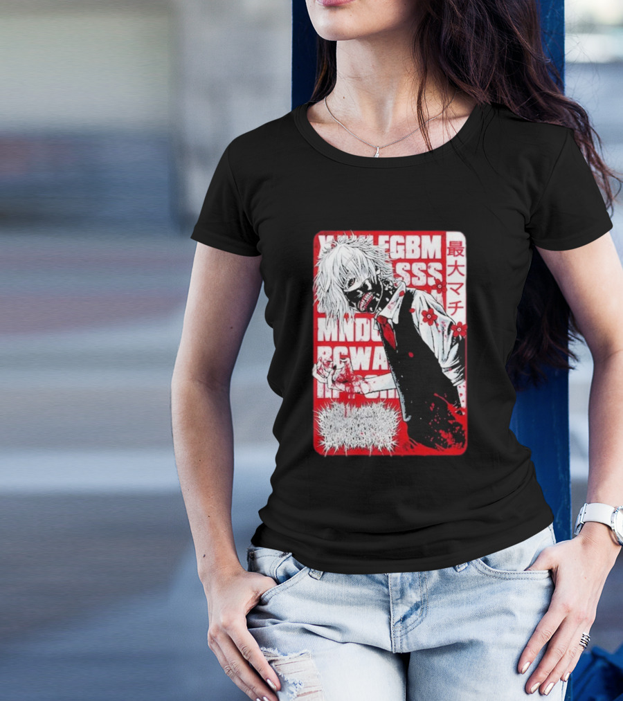 Xavleg Tokyo Ghoul Manga Style Character With Intense Red And White Graphics T-Shirt