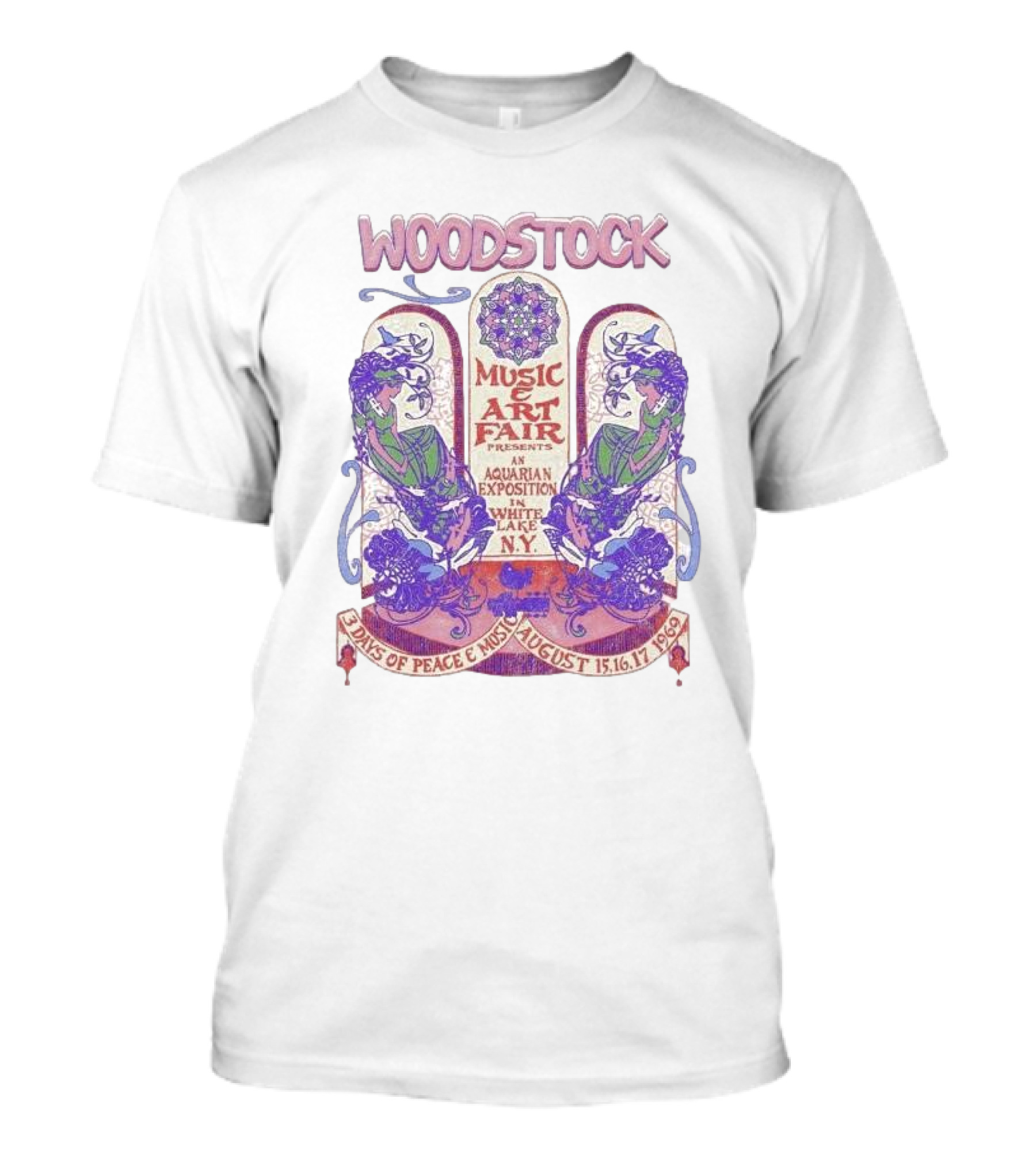 Woodstock Music And Art Fair Aquarian Exposition White Lake NY 3 Days Of Peace August 15-17 1969 T-Shirt