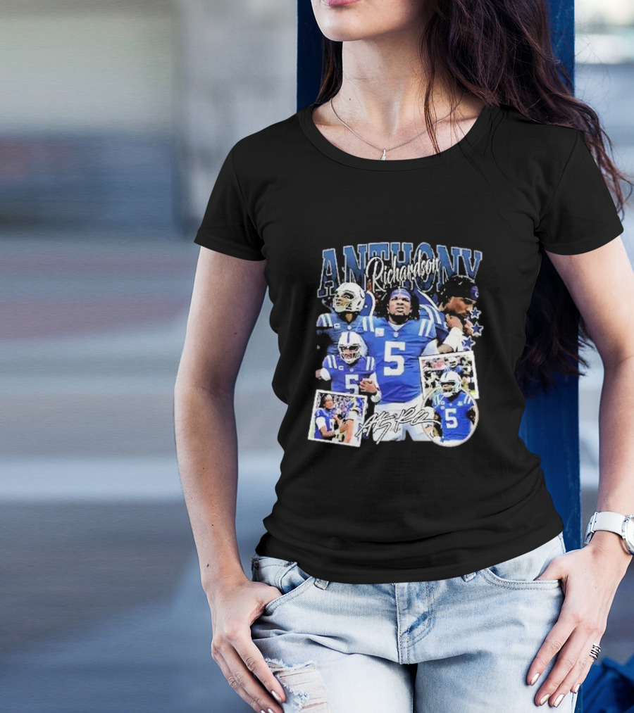 Anthony Richardson Indianapolis Colts Quarterback Number 5 Football Collage T-Shirt