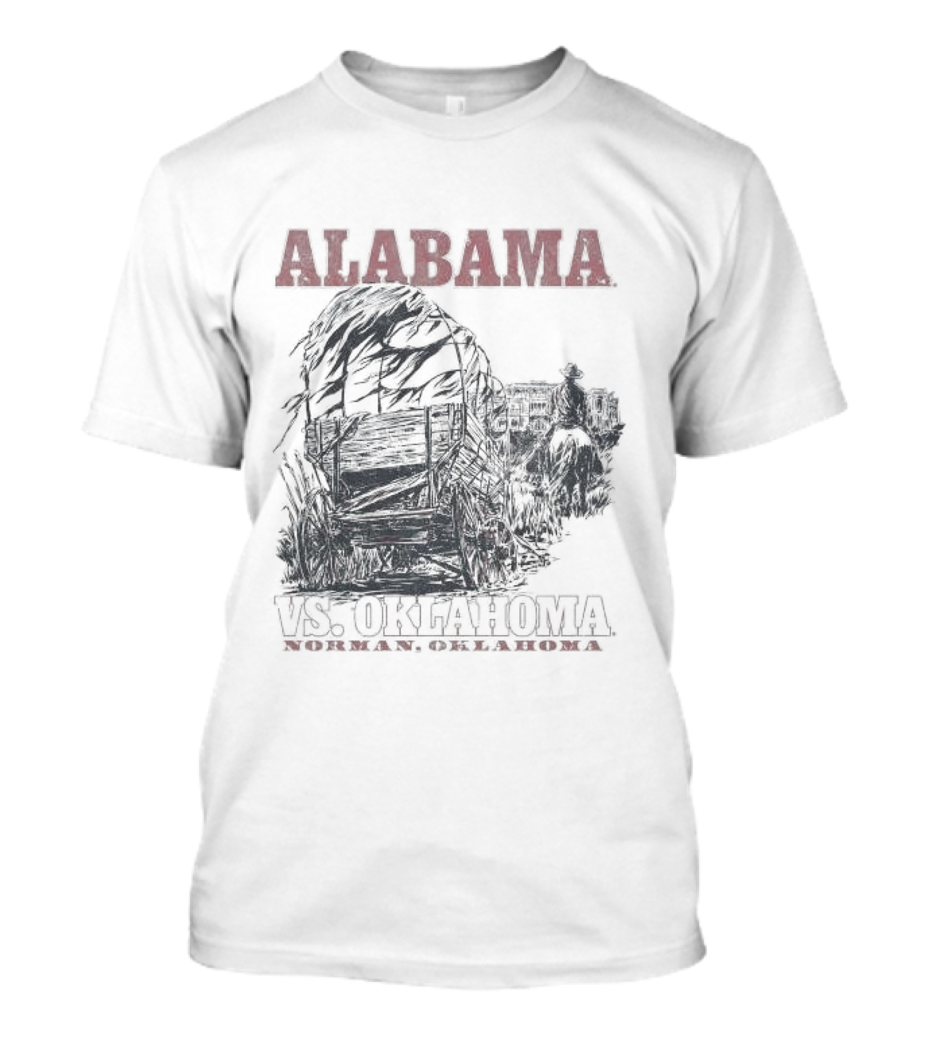 Alabama Vs. Oklahoma November Norman Oklahoma 23 2024 Vintage Wagon Scene T-Shirt