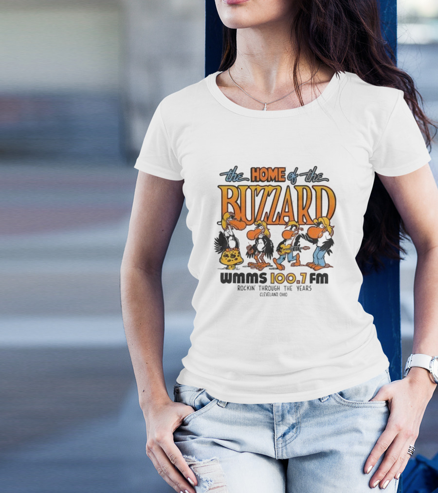 The Home Of The Buzzard WMMS 100.7 FM Rockin' Through The Years Cleveland Ohio T-Shirt