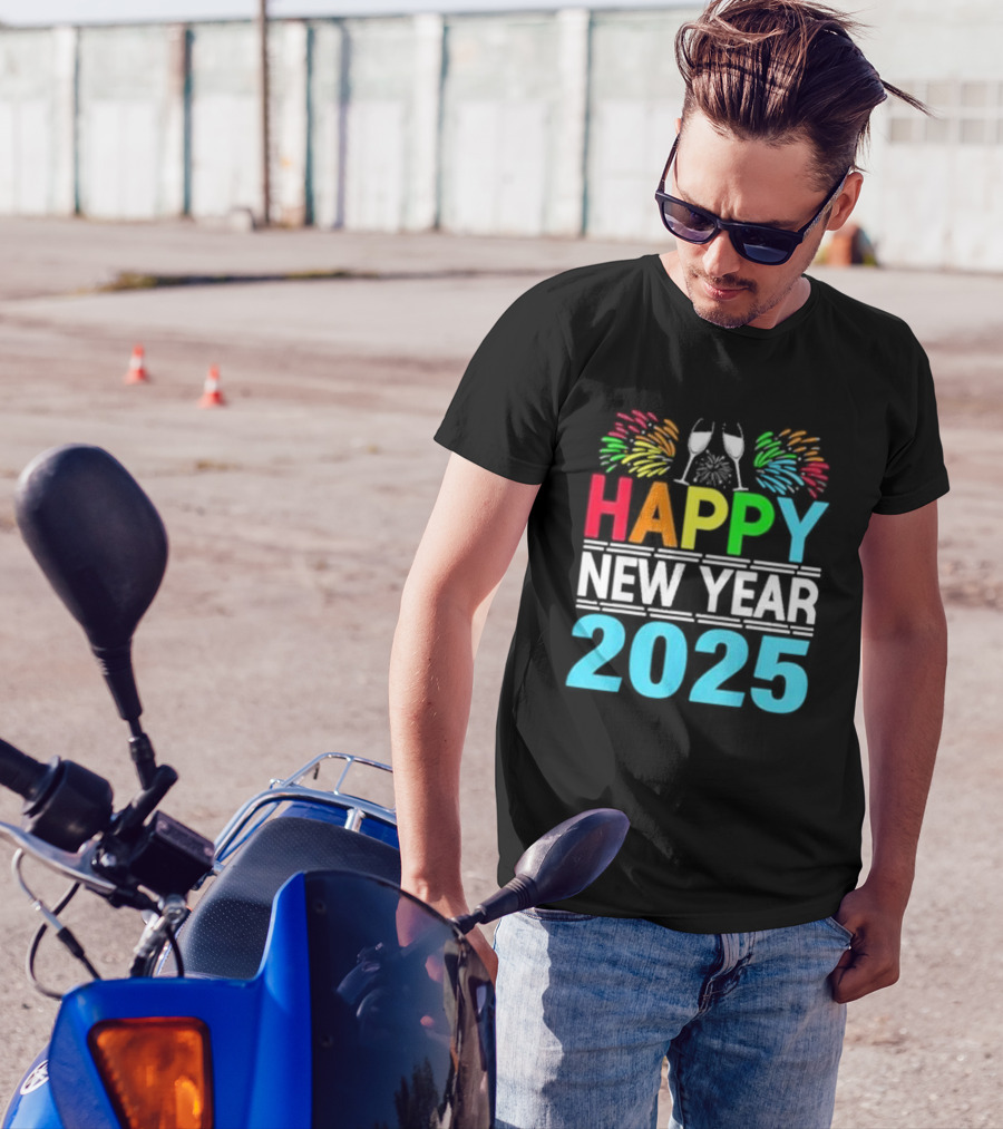Happy New Year 2025 Fireworks Cheers T-Shirt