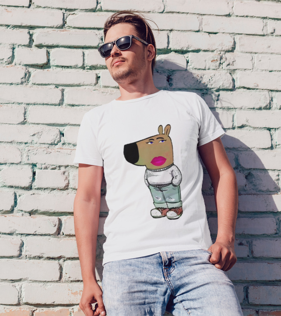 I’m Just A Chill Girl With Cartoon Dog Figure T-Shirt