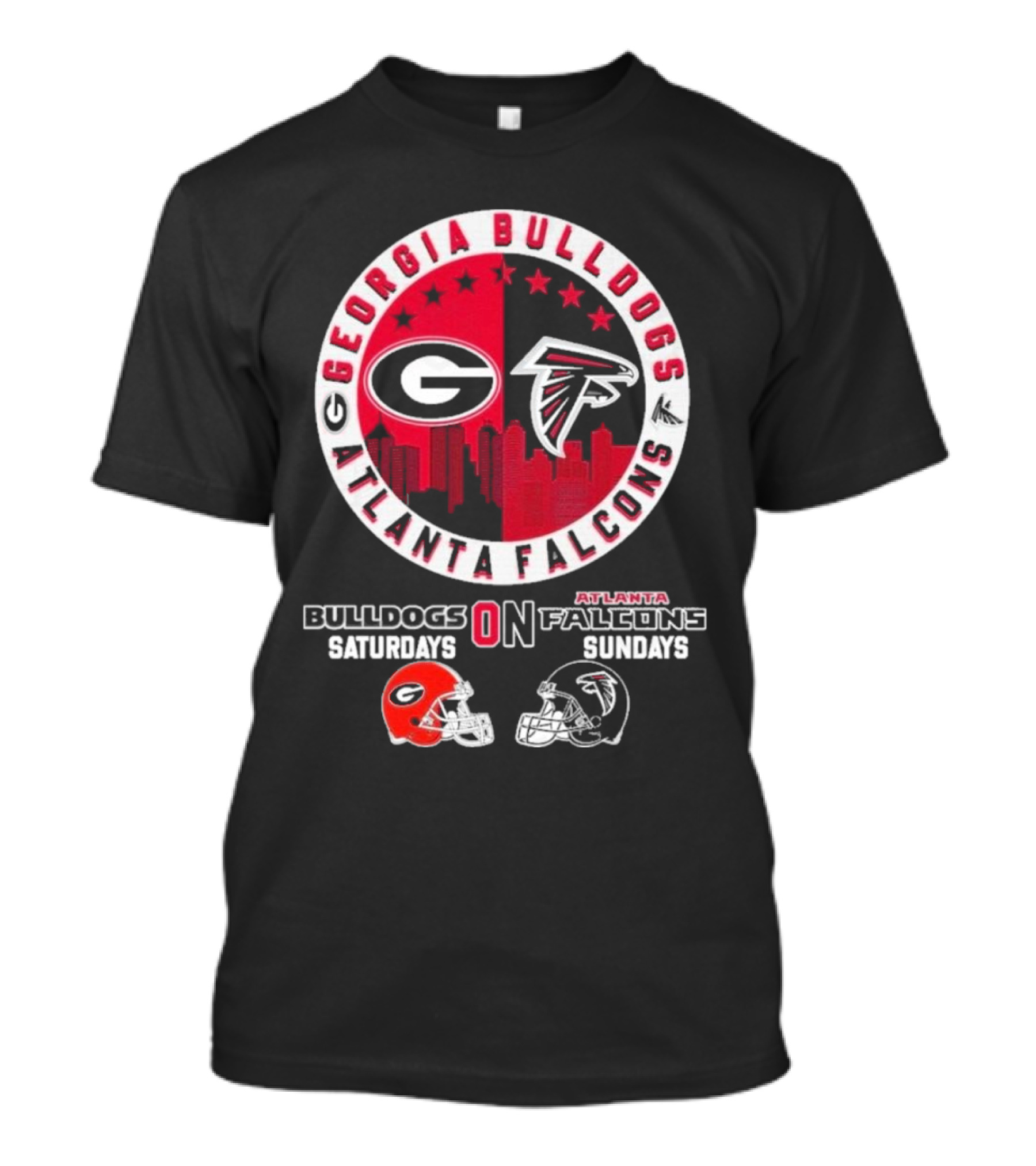 Georgia Bulldogs Saturdays Atlanta Falcons Sundays Football Fans T-Shirt