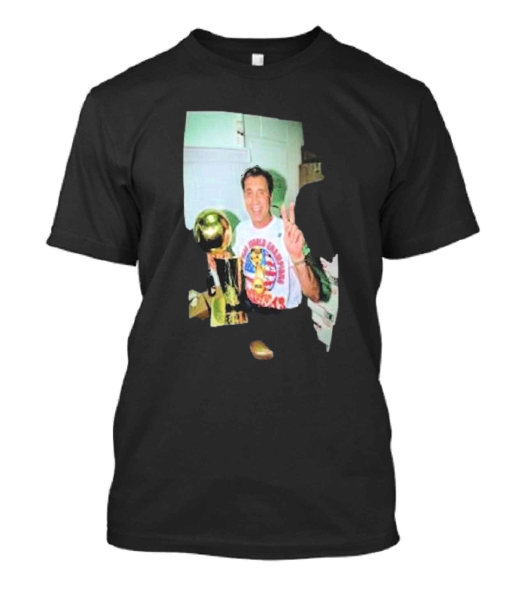 Houston Rockets Championship Rudy Tomjanovich Holding Trophy Summit Collection T-Shirt