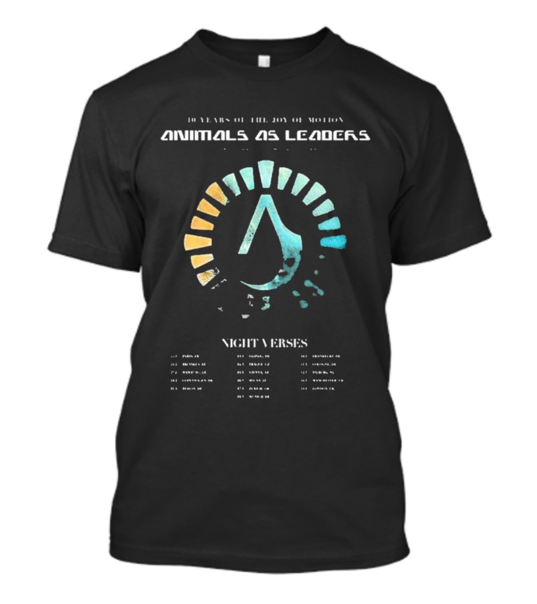 Animals As Leaders 10 Years Of The Joy Of Motion Tour 2025 Night Verses T-Shirt