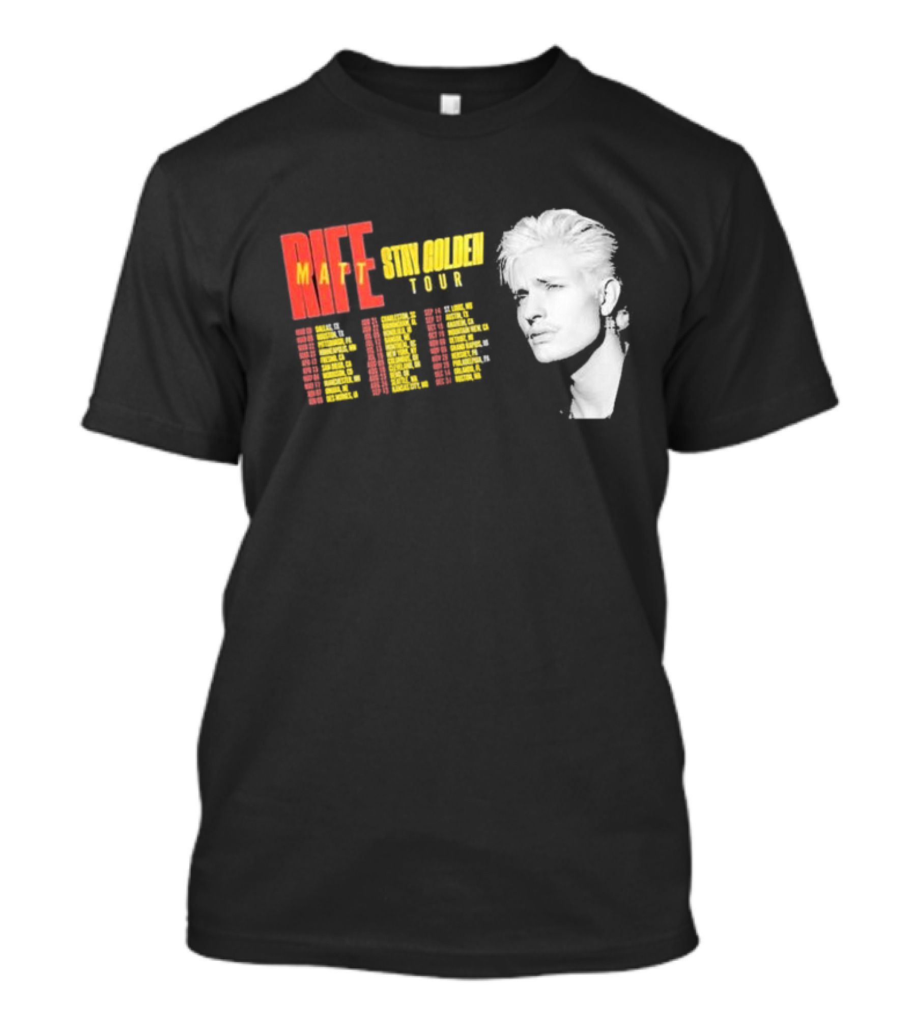 Matt Rife Stay Golden Tour 2025 Concert Dates T-Shirt
