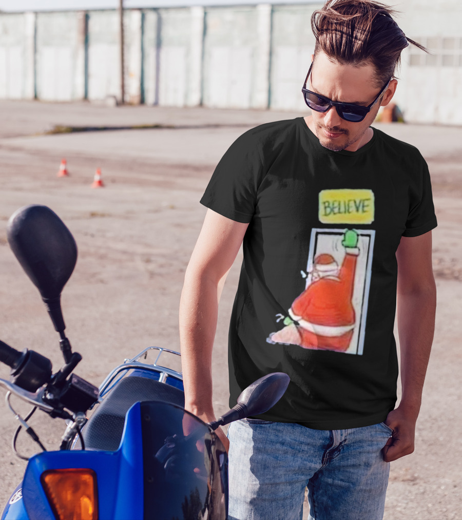 Santa Ted Lasso Believe Christmas Holiday Image T-Shirt