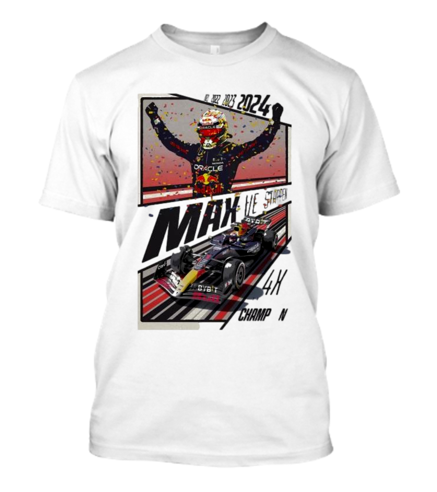 Red Bull Racing Max Verstappen 2024 4X Champion T-Shirt