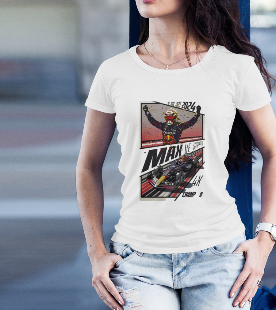 Red Bull Racing Max Verstappen 2024 4X Champion T-Shirt