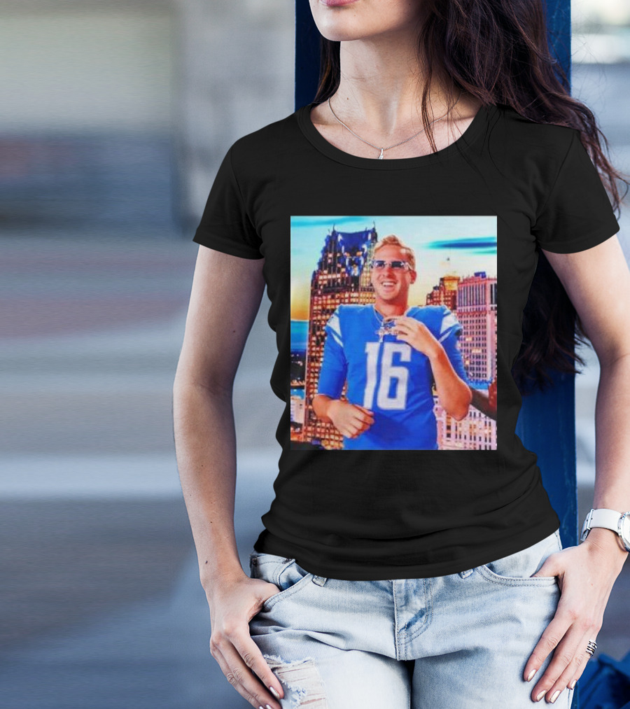 Iced Out Jared Goff Detroit Skyline Football Fashion T-Shirt