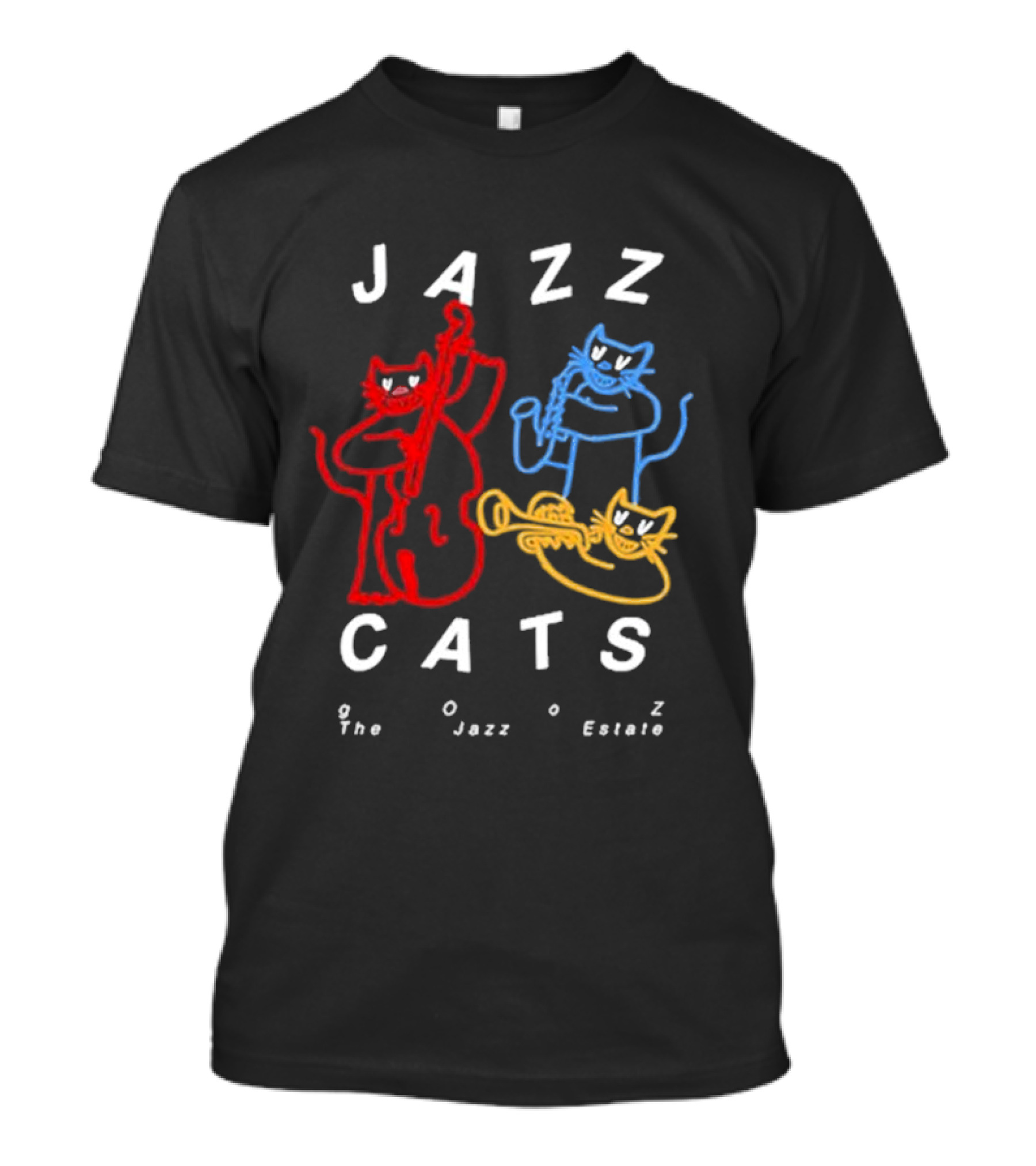 Jazz Estate The Jazz Cats Trio Playing Instruments T-Shirt