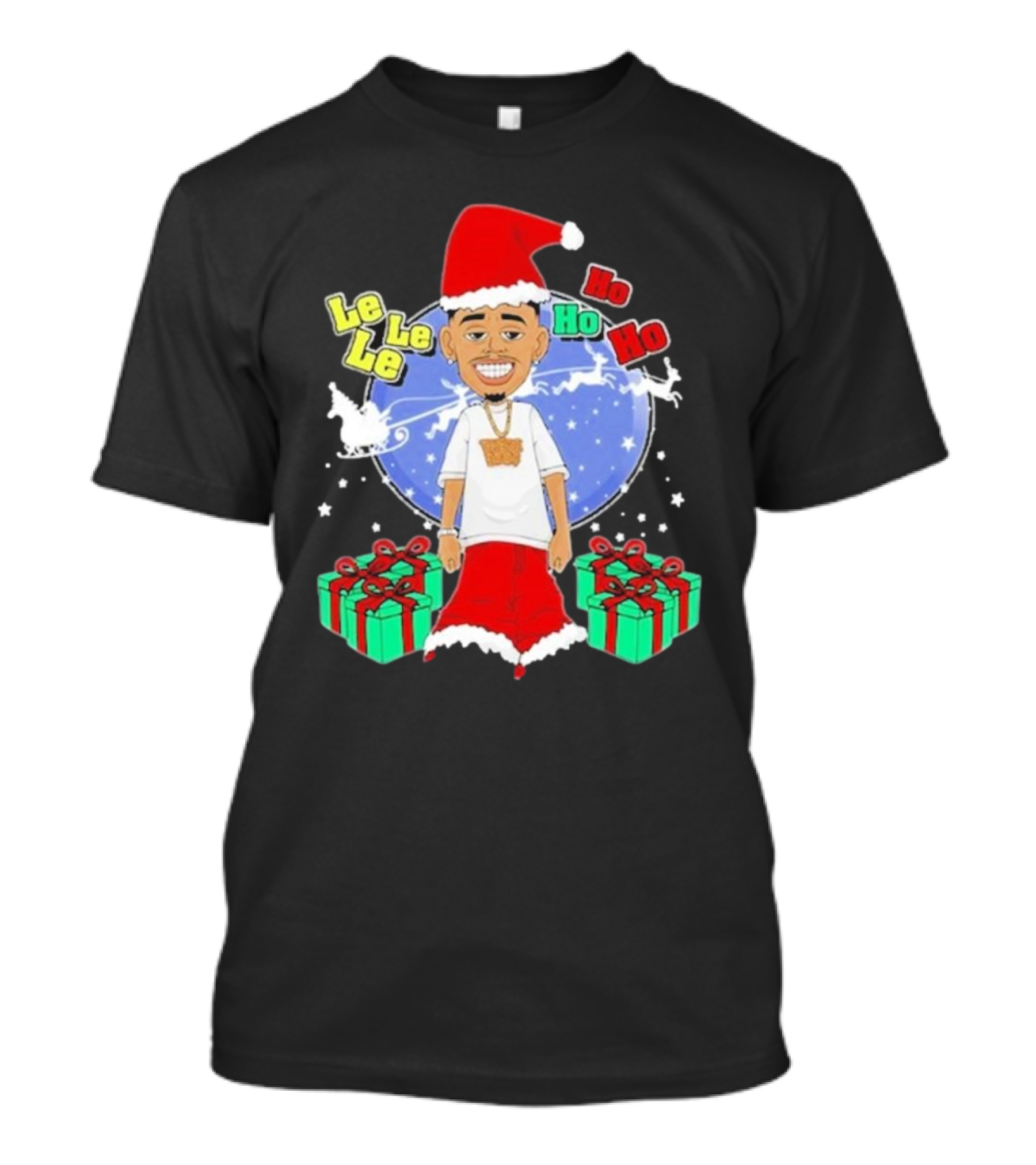 Lil Foo Christmas Le Le Ho Ho Holiday Santa And Gifts T-Shirt