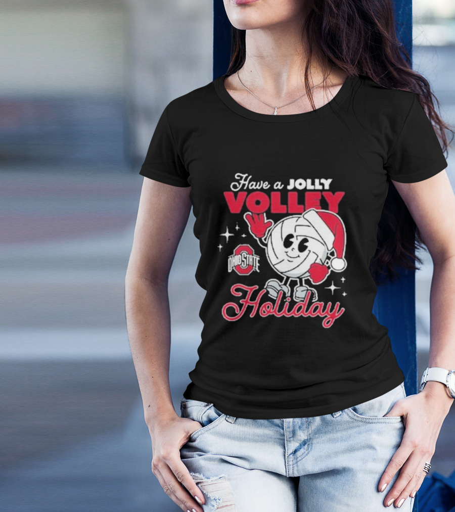 Ohio State Buckeyes Have A Jolly Volley Holiday Christmas T-Shirt