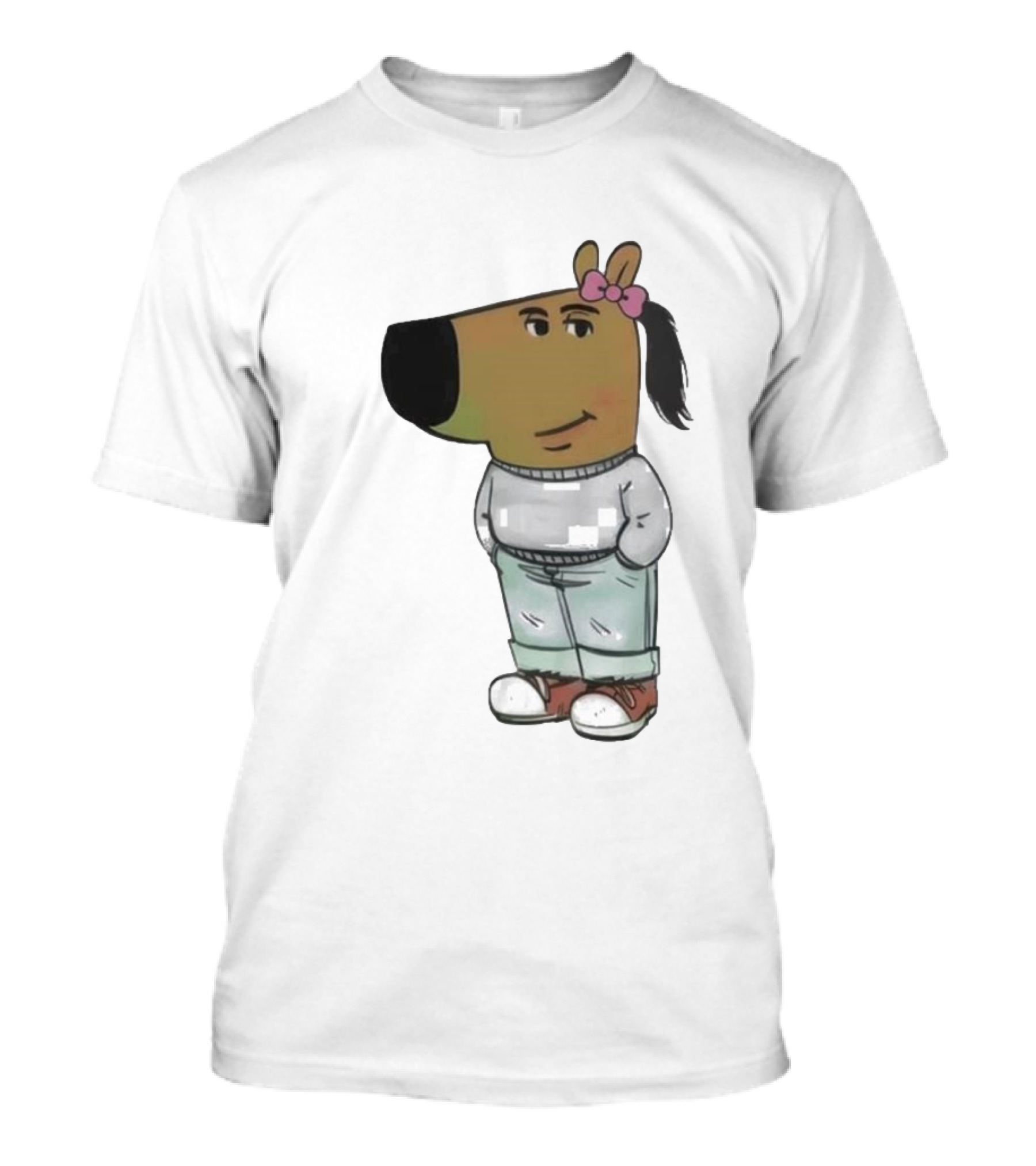 Chill Guy Dog Girl Meme Wearing Sweatshirt And Jeans T-Shirt