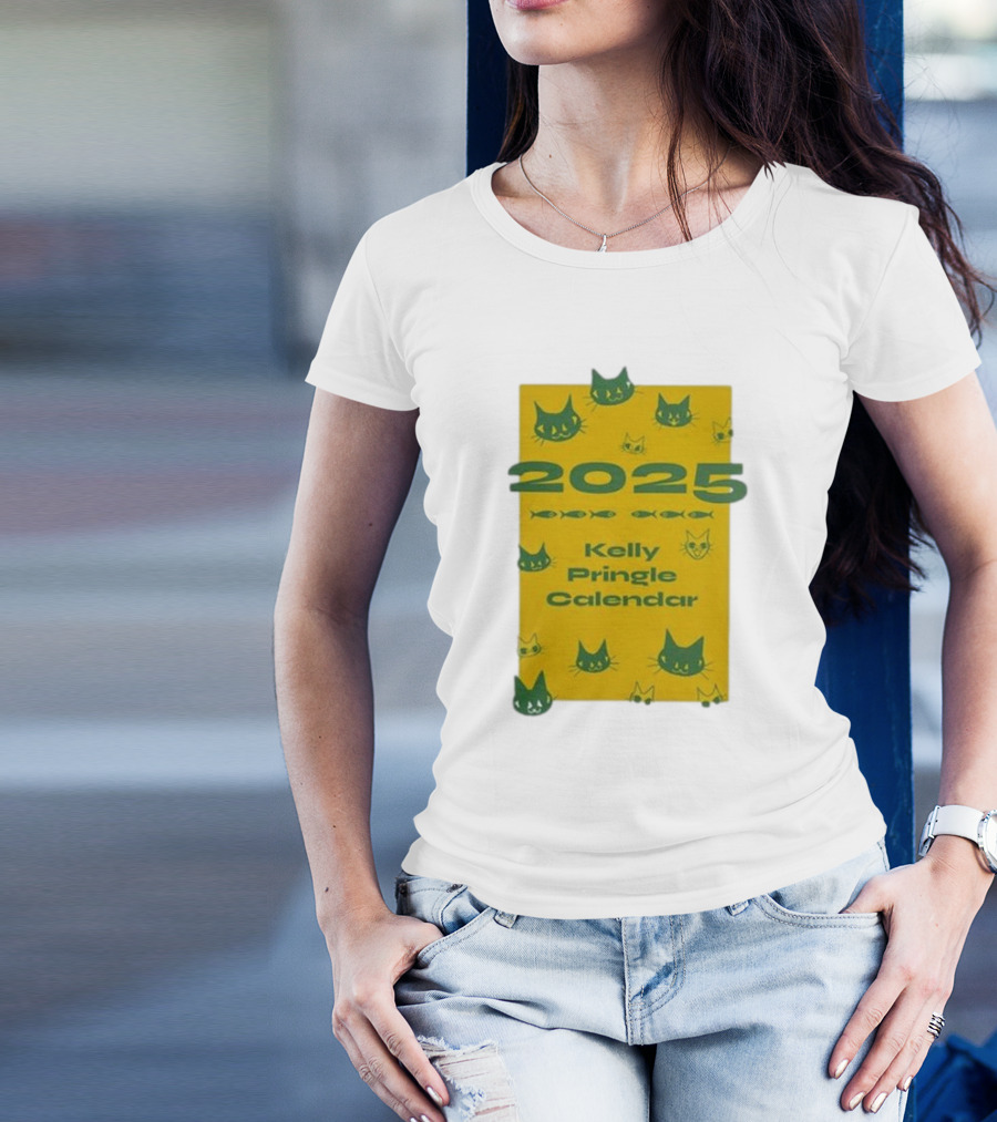 2025 Kelly Pringle Cat Calendar T-Shirt