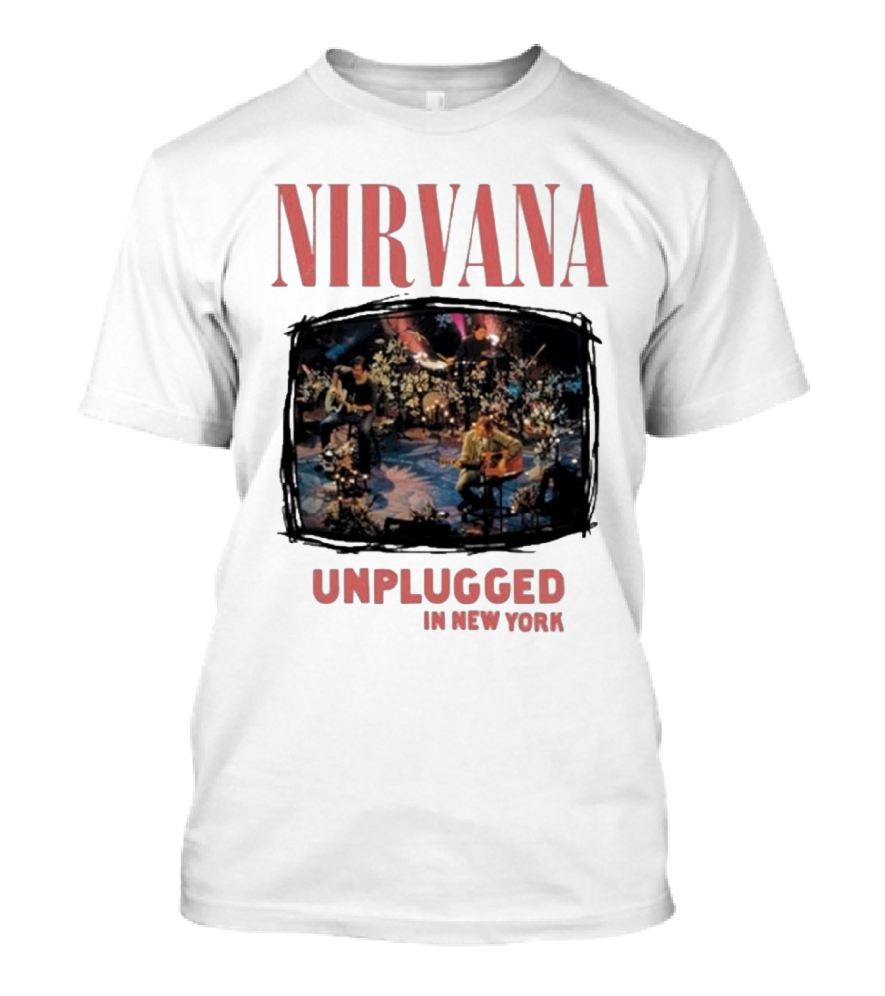 Nirvana Unplugged In New York 30th Anniversary Flower Performance Vintage T-Shirt
