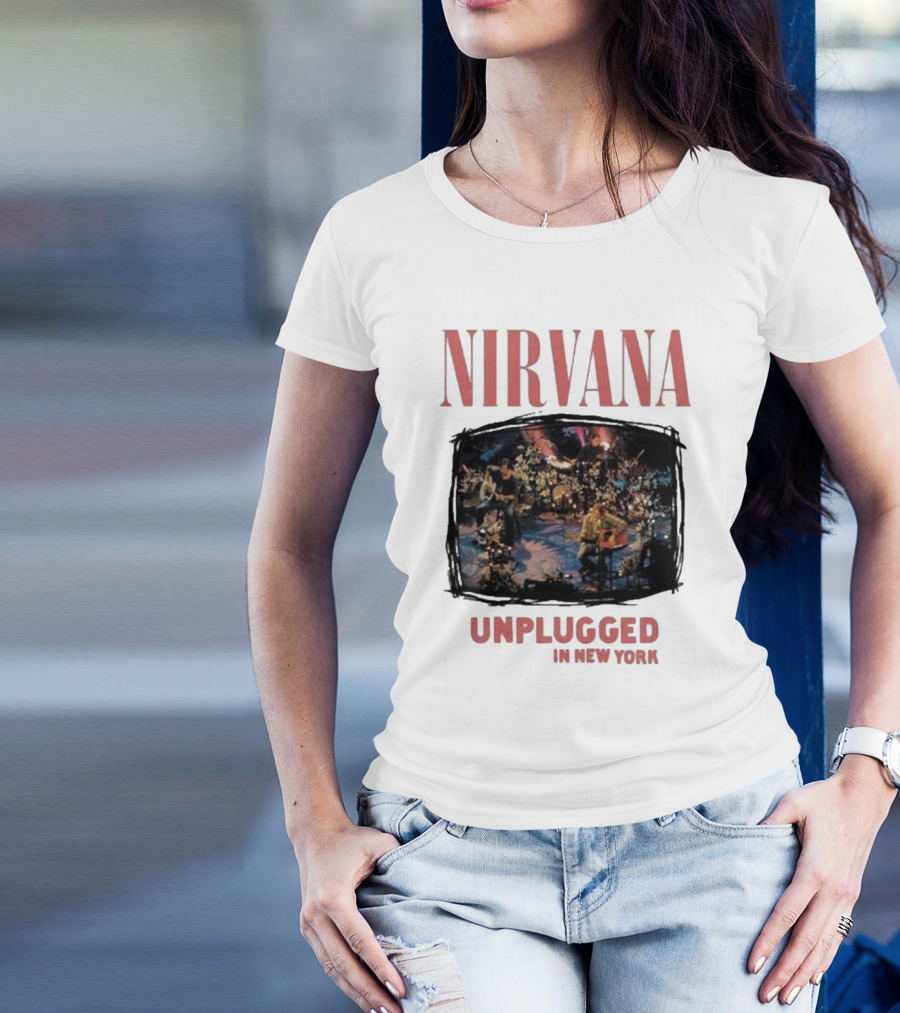 Nirvana Unplugged In New York 30th Anniversary Flower Performance Vintage T-Shirt
