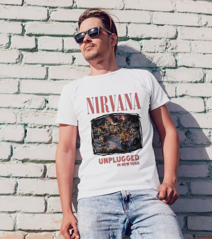 Nirvana Unplugged In New York 30th Anniversary Flower Performance Vintage T-Shirt