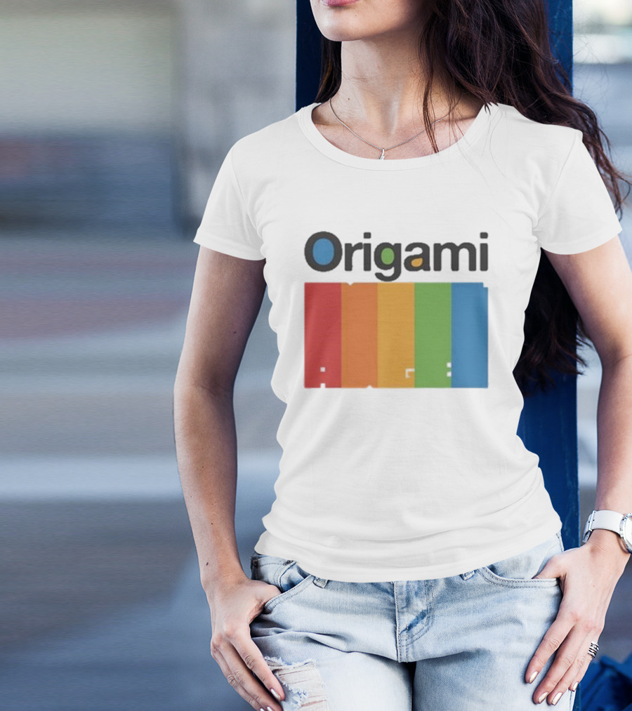 Origami Colorful Spectrum Stripes T-Shirt