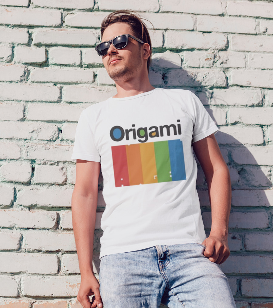 Origami Colorful Spectrum Stripes T-Shirt
