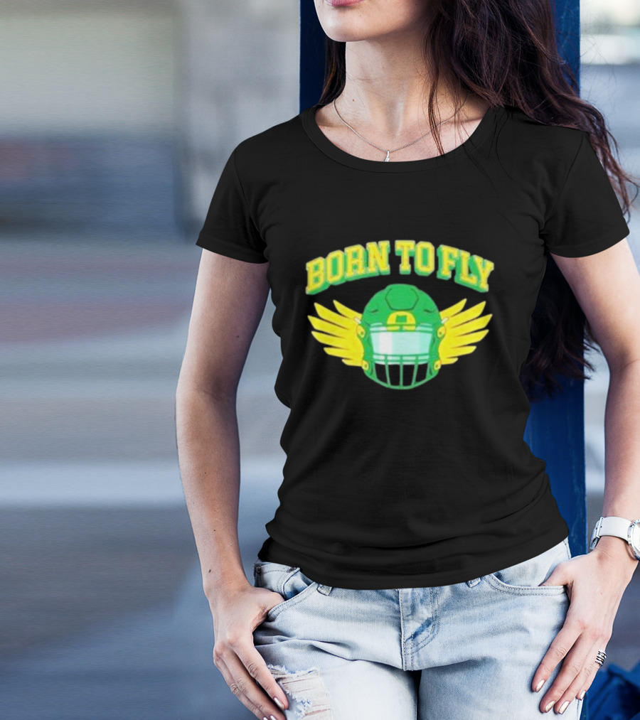Born To Fly Football Helmet With Wings T-Shirt