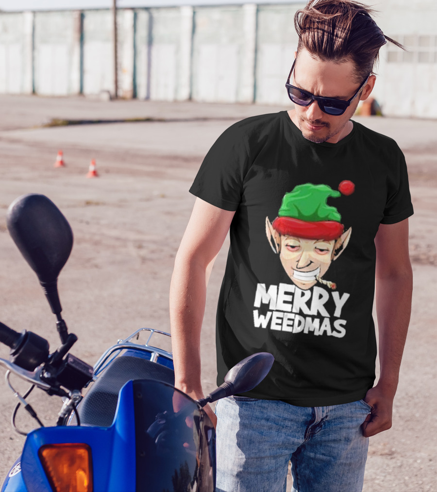 Merry Weedmas Elf Smoking 420 T-Shirt