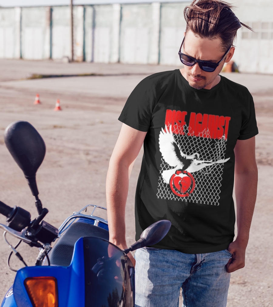 Rise Against Caged Dove Heart Symbol T-Shirt