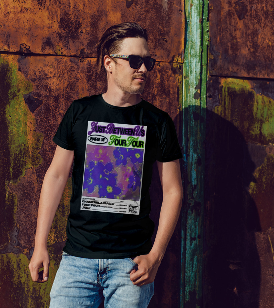 Just Between Us Warm Up Four Four Chamerblain Park Nov 29 2024 Texas T-Shirt