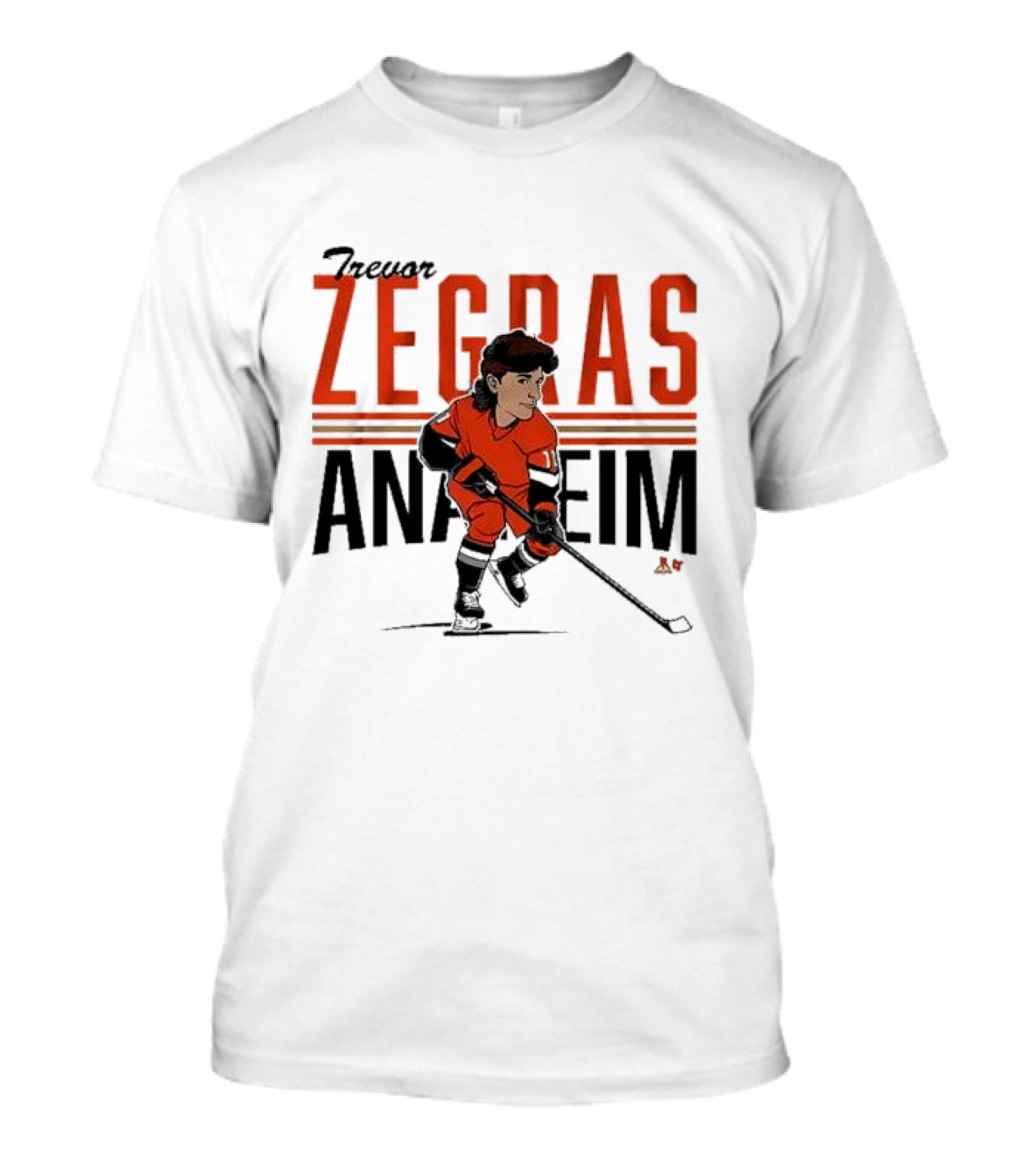 Zegras Anaheim Hockey Caricature Trevor T-Shirt