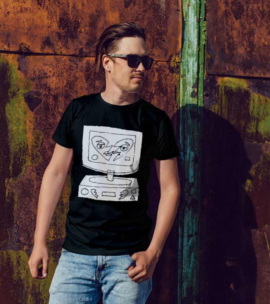 James Marriott Broken Heart Sketch Retro Computer T-Shirt
