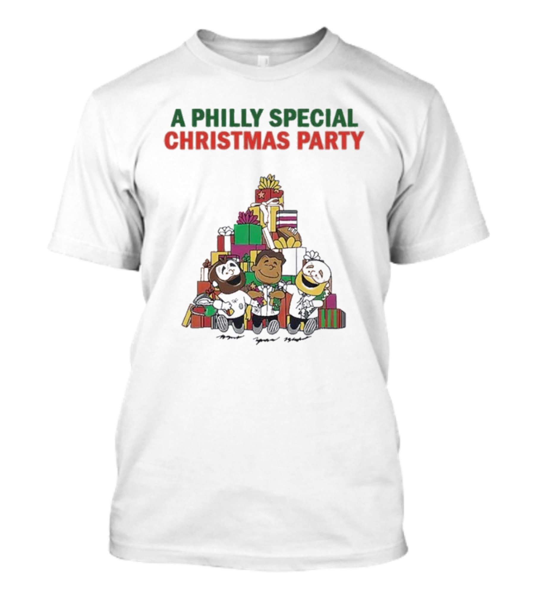 A Philly Special Christmas Party 2024 Celebrating With Peanuts Characters And Presents T-Shirt