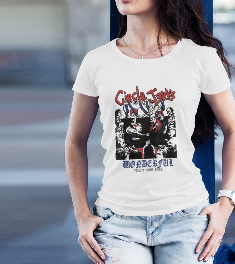 Circle Jerks Wonderful Tour 1985-1986 Punk Concert Artwork Crowd Scene T-Shirt