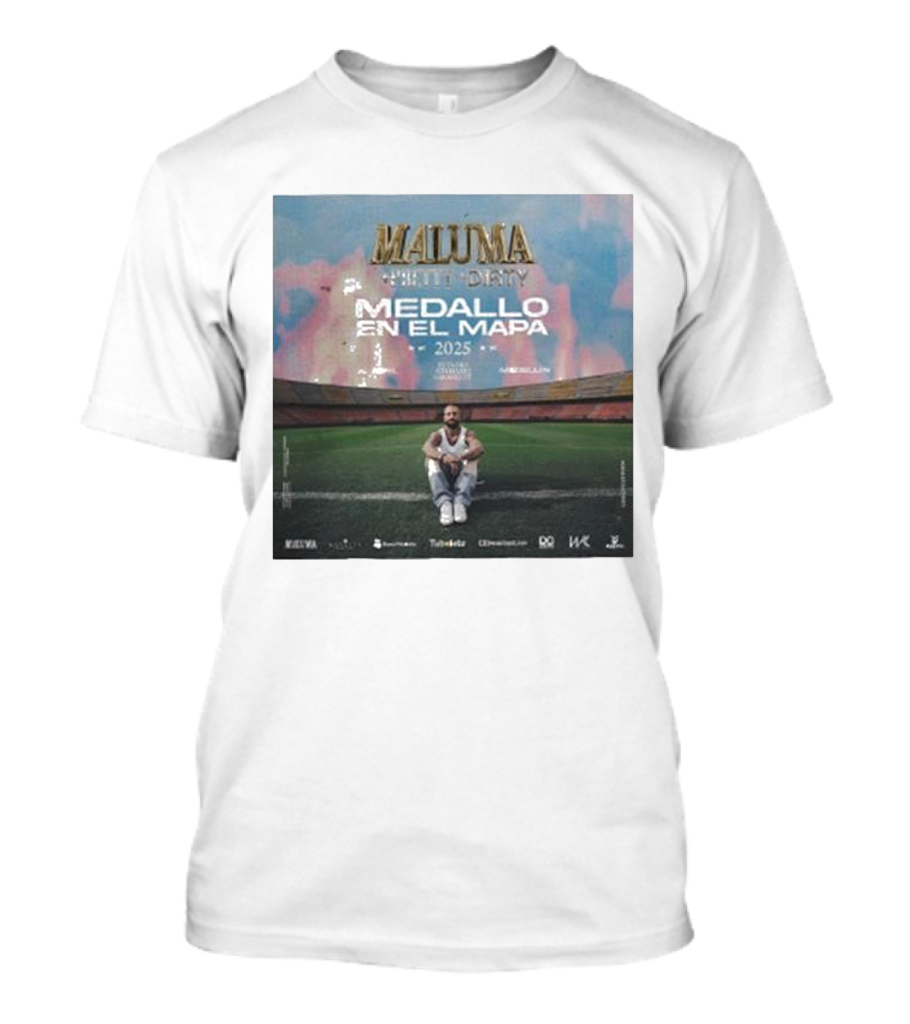 Maluma Pretty Dirty Medallo En El Mapa Tour 2025 Stadium Concert Promo T-Shirt