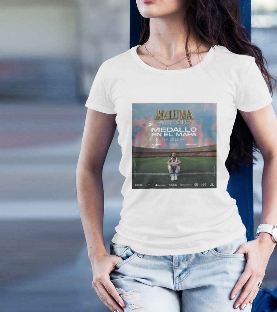 Maluma Pretty Dirty Medallo En El Mapa Tour 2025 Stadium Concert Promo T-Shirt