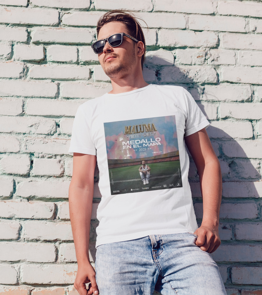 Maluma Pretty Dirty Medallo En El Mapa Tour 2025 Stadium Concert Promo T-Shirt