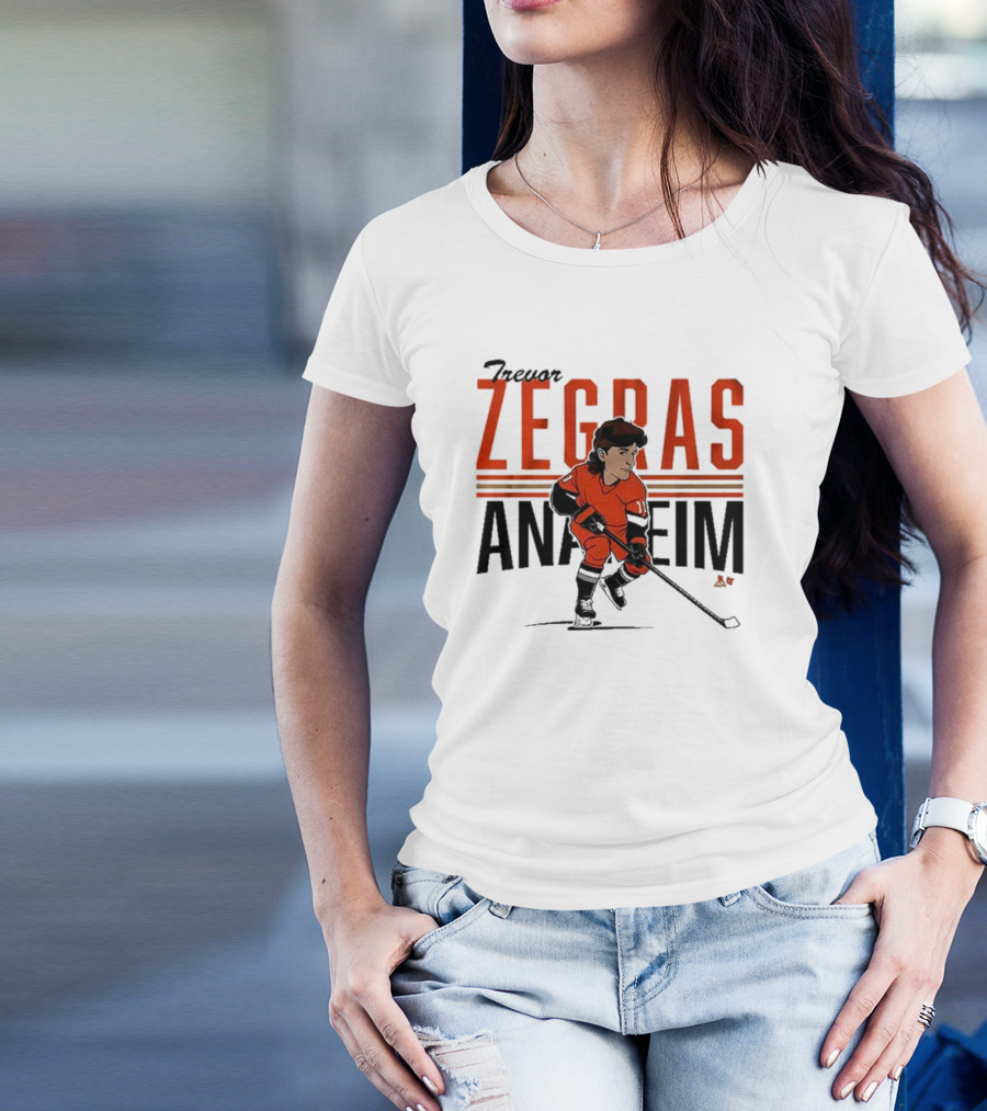 Trevor Zegras Anaheim Hockey Caricature T-Shirt