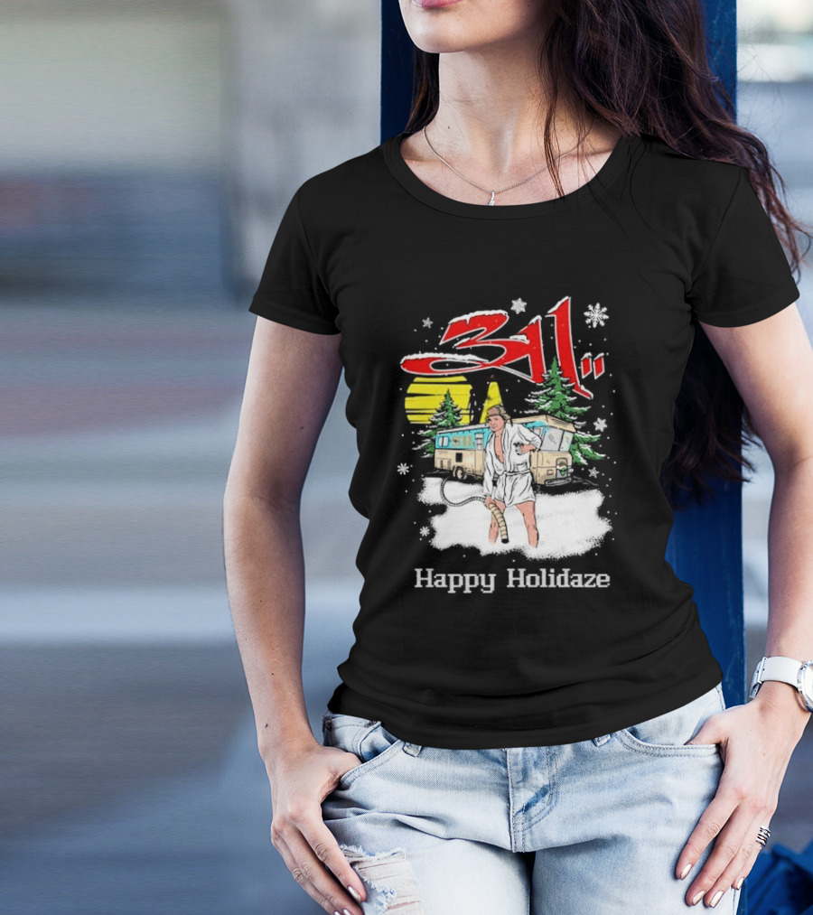 Happy Holidaze 311 Christmas Vacation RV Scene T-Shirt