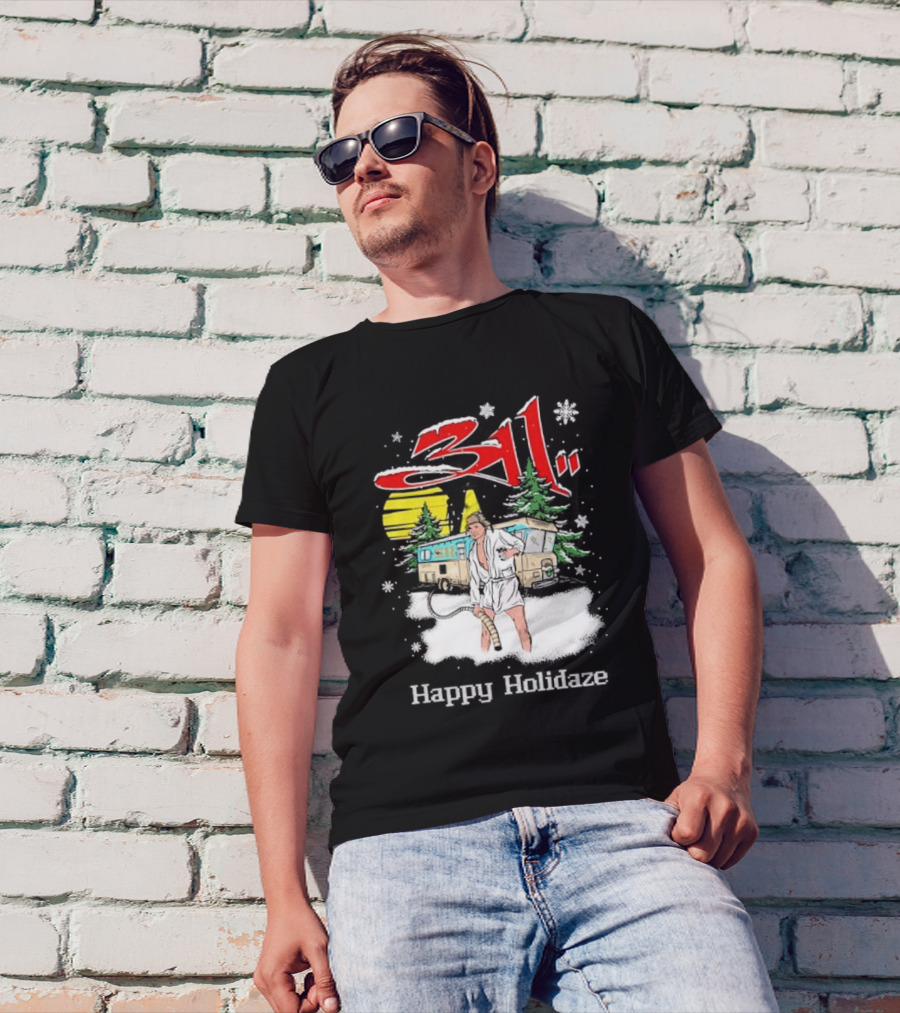Happy Holidaze 311 Christmas Vacation RV Scene T-Shirt