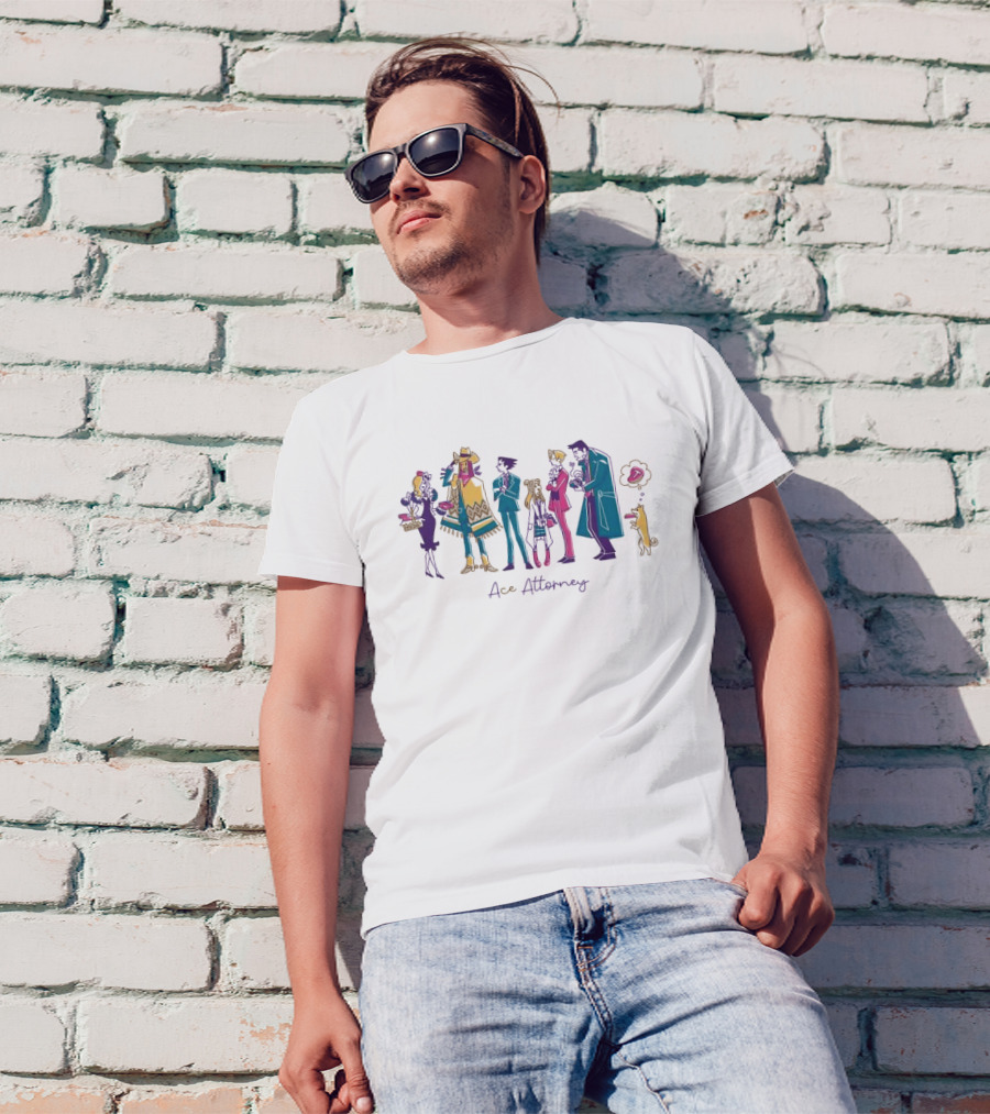 Ace Attorney Colorful Character Lunch Break Scene T-Shirt