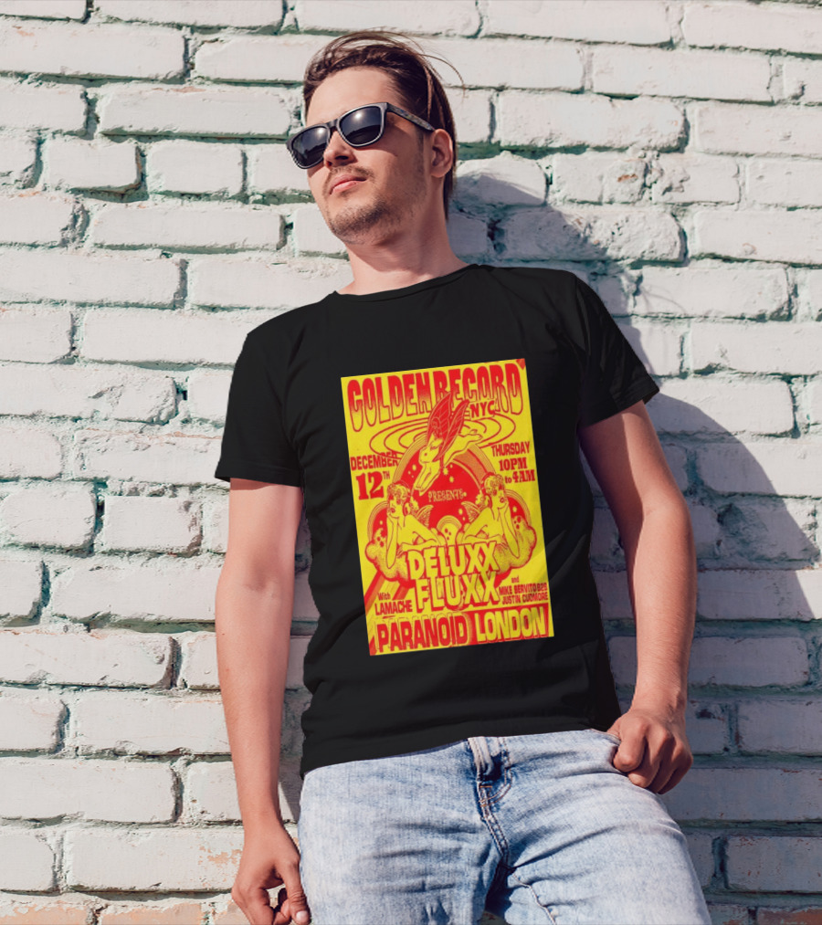 Golden Record NYC Presents Deluxx Fluxx With Lamache And Paranoid London December 12th T-Shirt