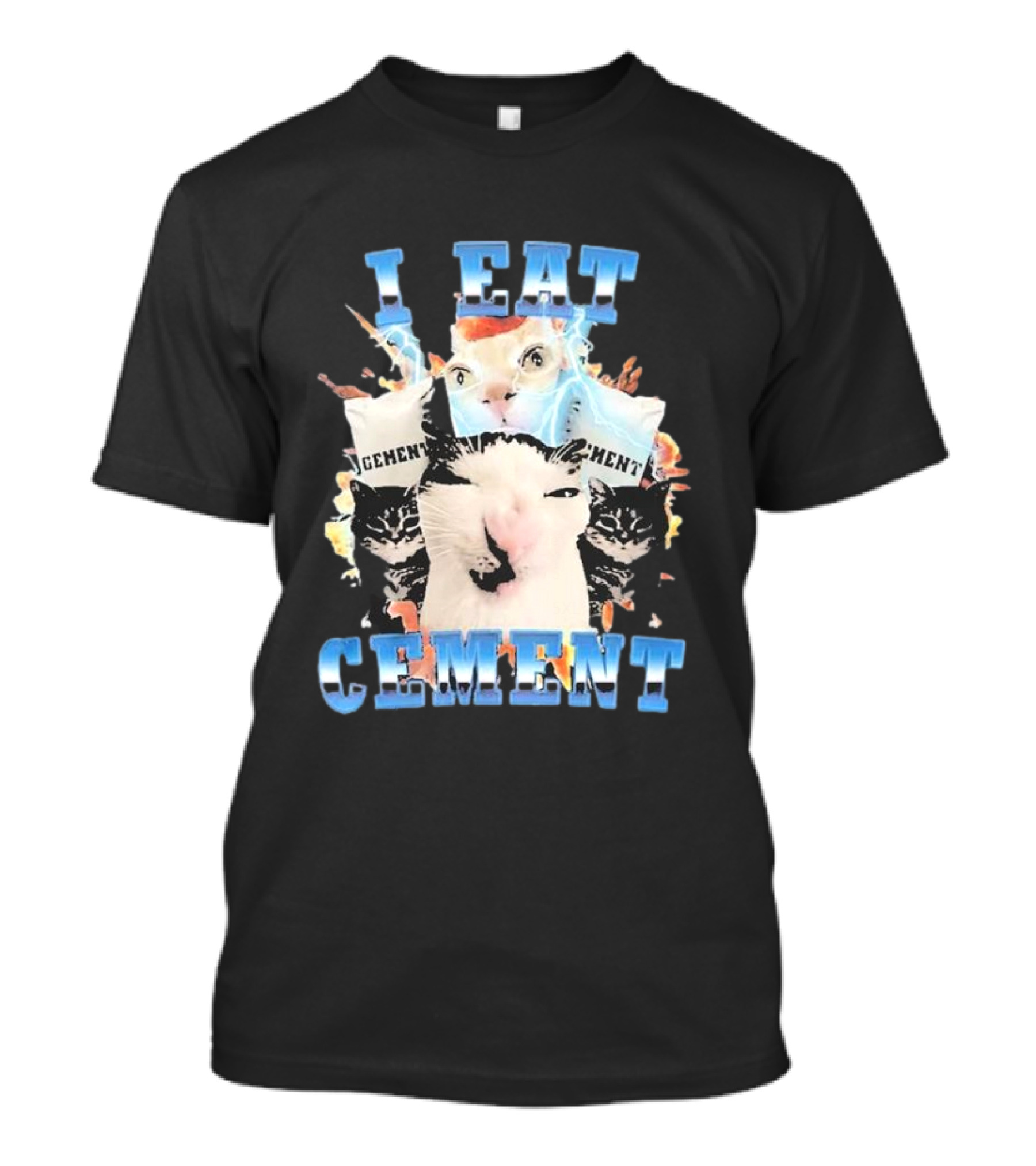 I Eat Cement Exploding Cat Faces T-Shirt
