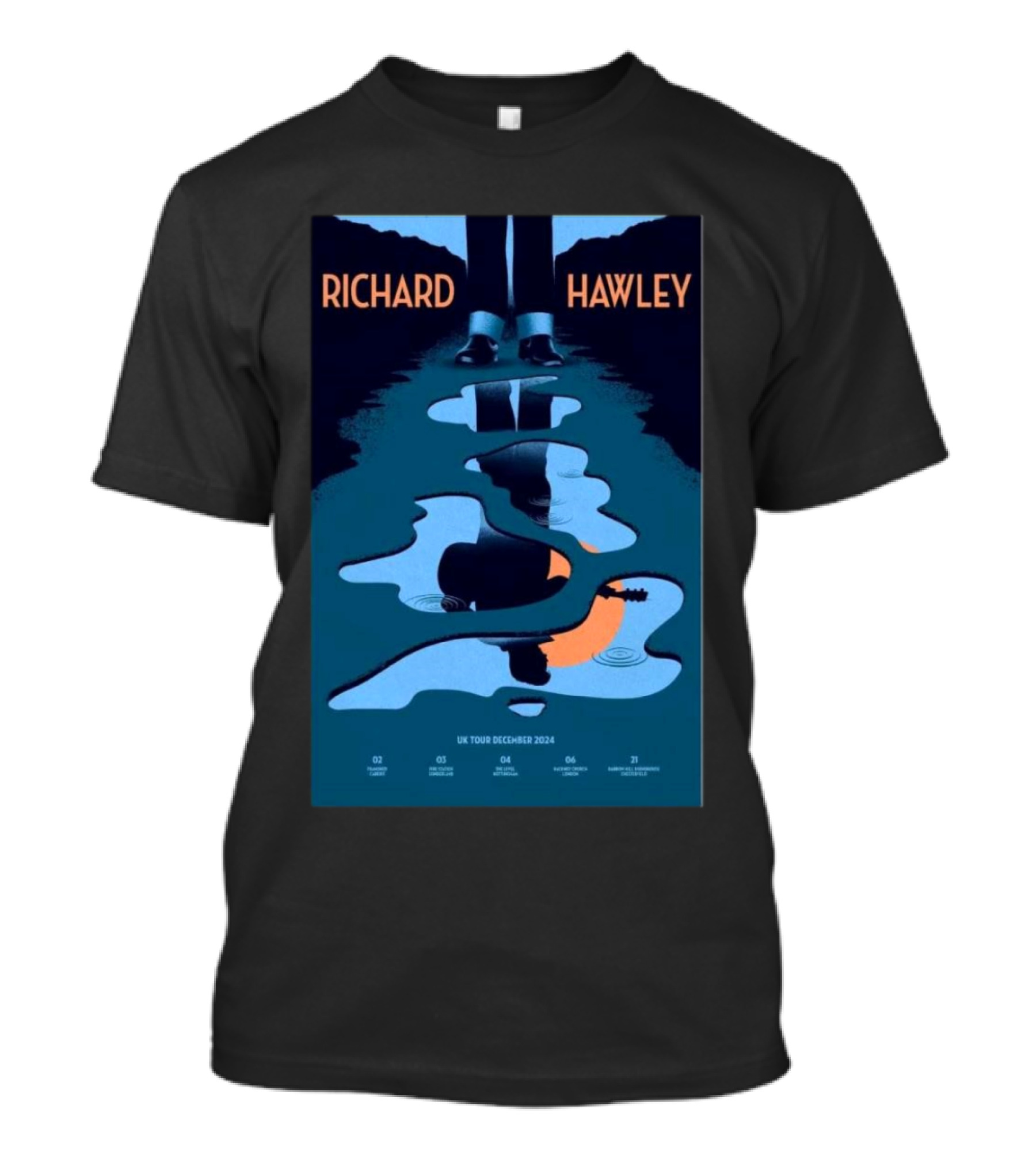 Richard Hawley UK Tour December 2024 Puddles Reflection T-Shirt