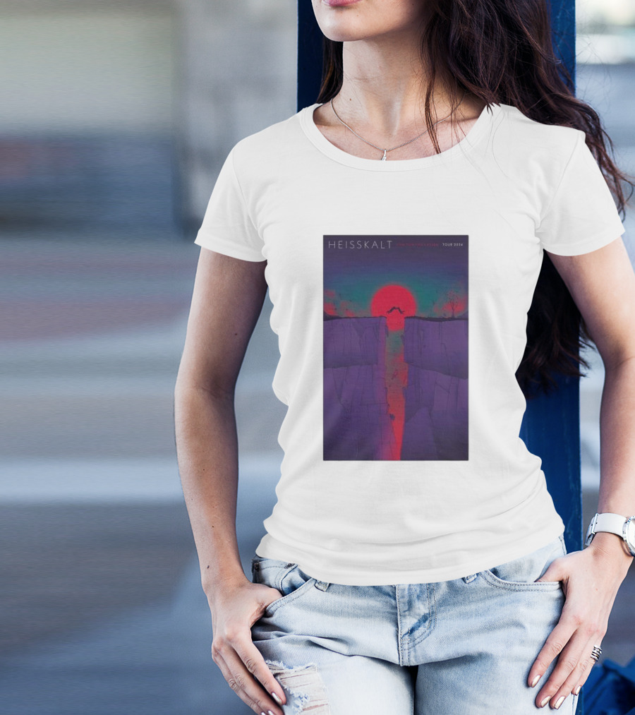 Heisskalt Vom Tun Und Lassen 2024 Tour Jumping Over A Canyon With Vibrant Sunset T-Shirt
