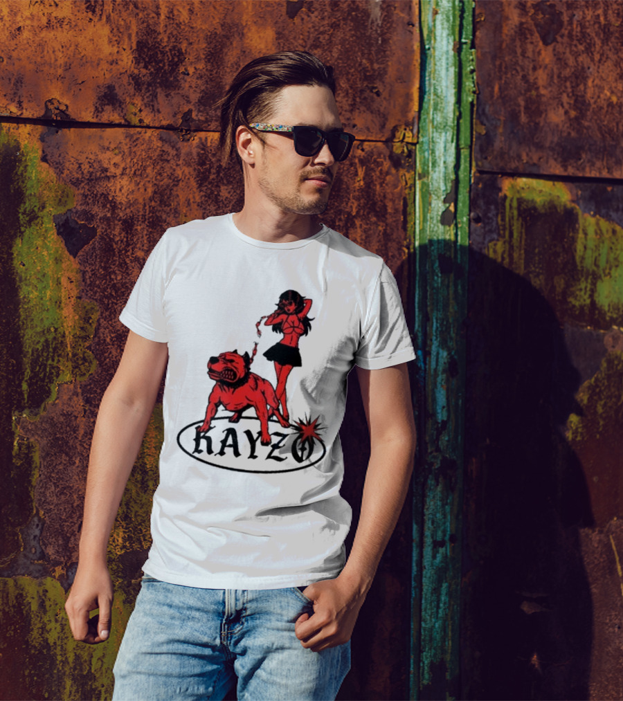 Kayzo Unleashed Red Dog And Woman T-Shirt